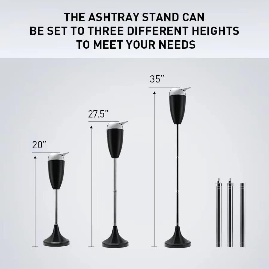 Adjustable Ashtray with Lid for Outdoor Use