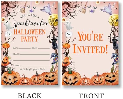 Halloween Party Invitations Set of 20 with Envelopes