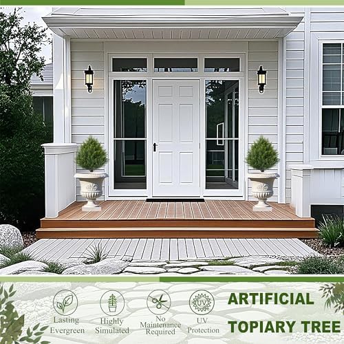 248 Inch Artificial Cedar Topiary Set of 2