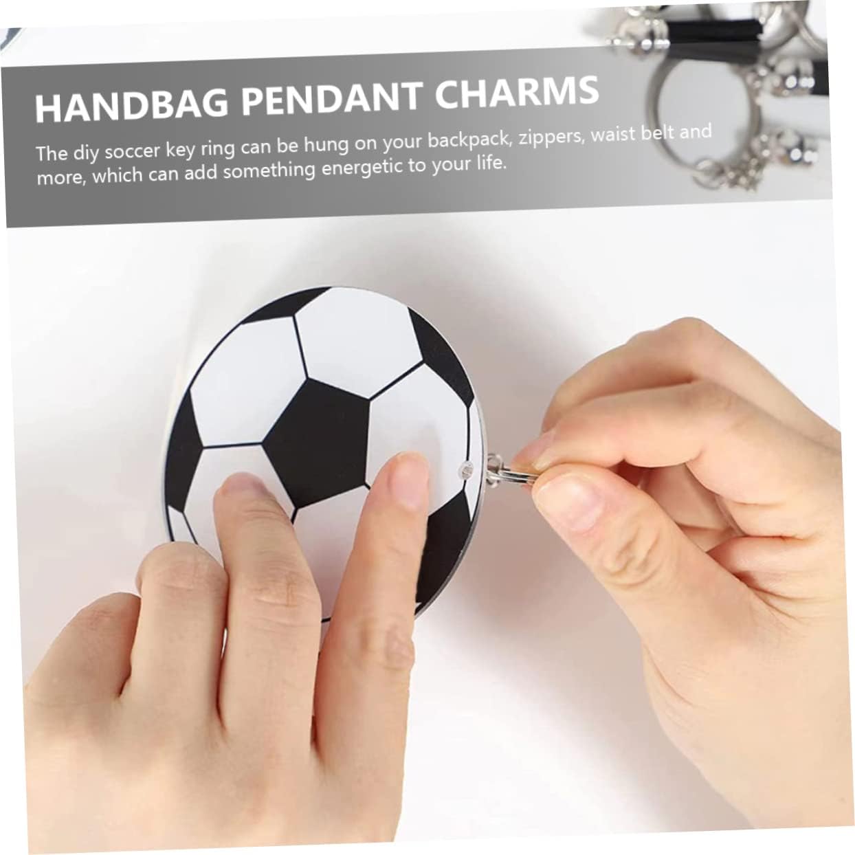 Totority 20pc Soccer Ball Keychains for Backpacks and Parties