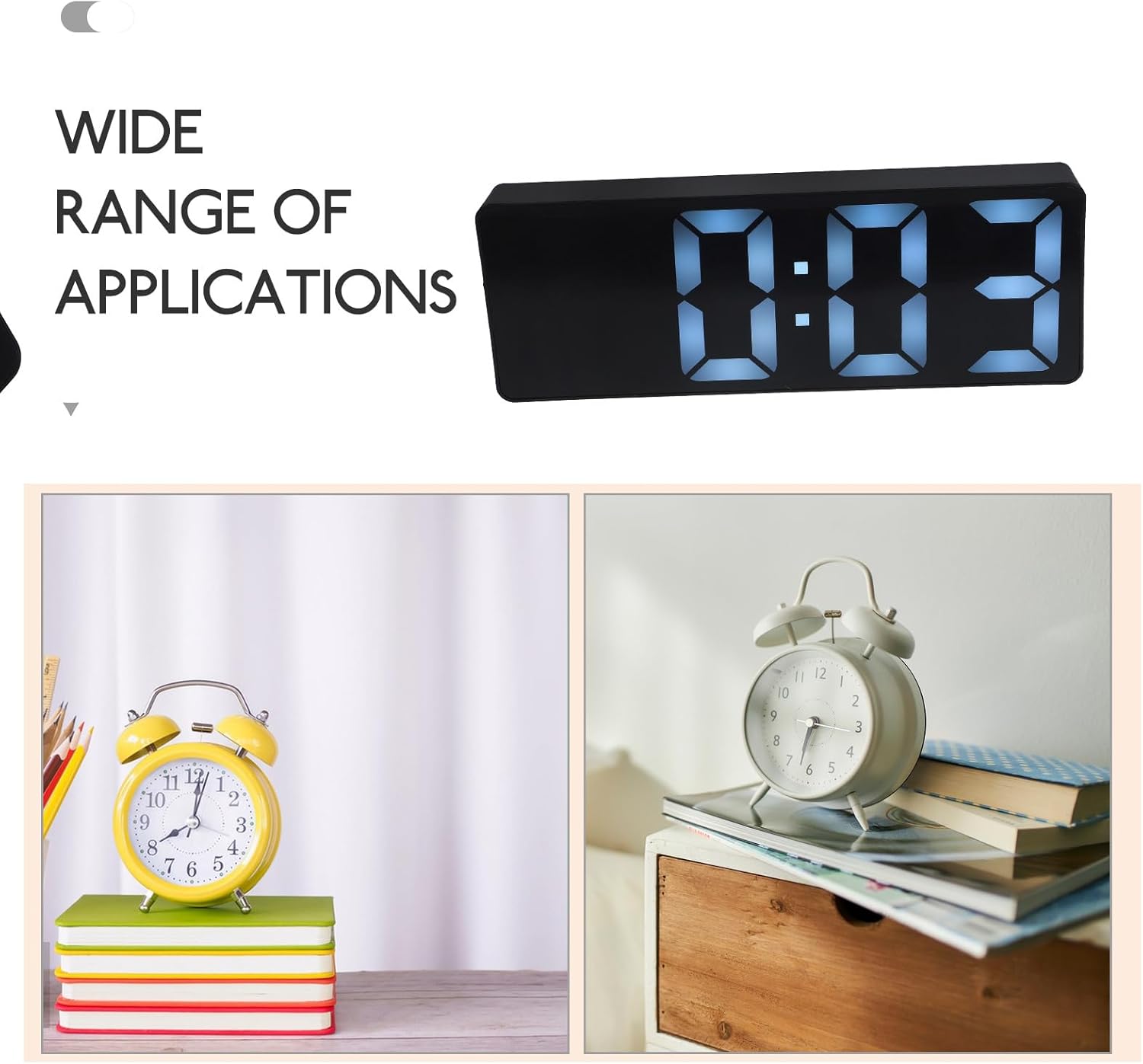 Luxshiny Digital Alarm Clock with Mirror Display