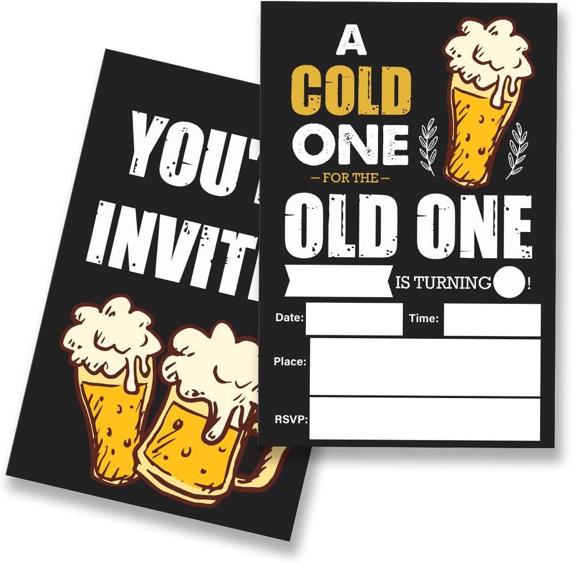 EUDOSI Cheers Birthday Party Invitations Fill-In Set of 20 with Envelopes
