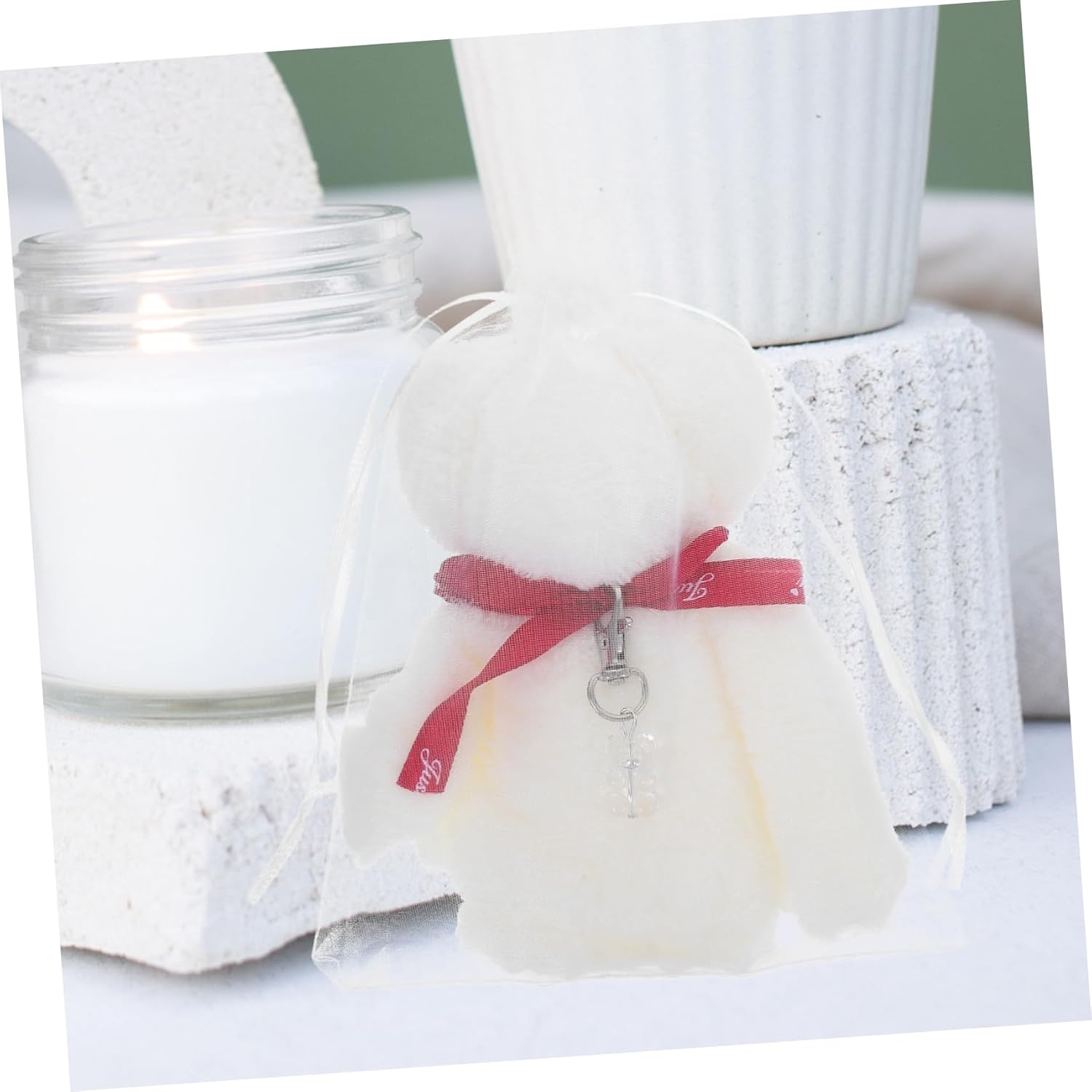 Adorable Bear Towel and Keychain Party Favor Set