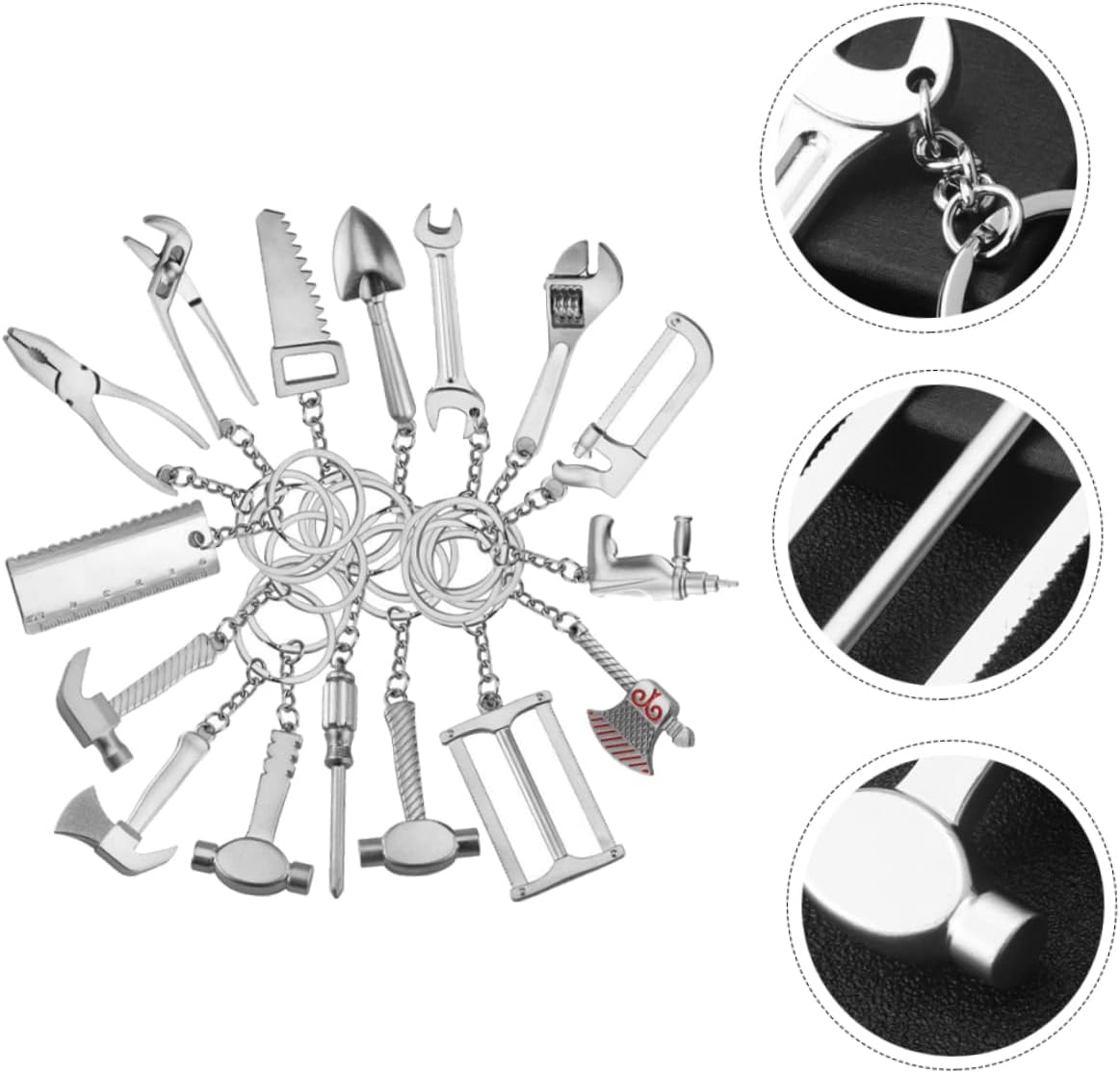 20Pcs Creative Tool Keychain DIY Decor Set