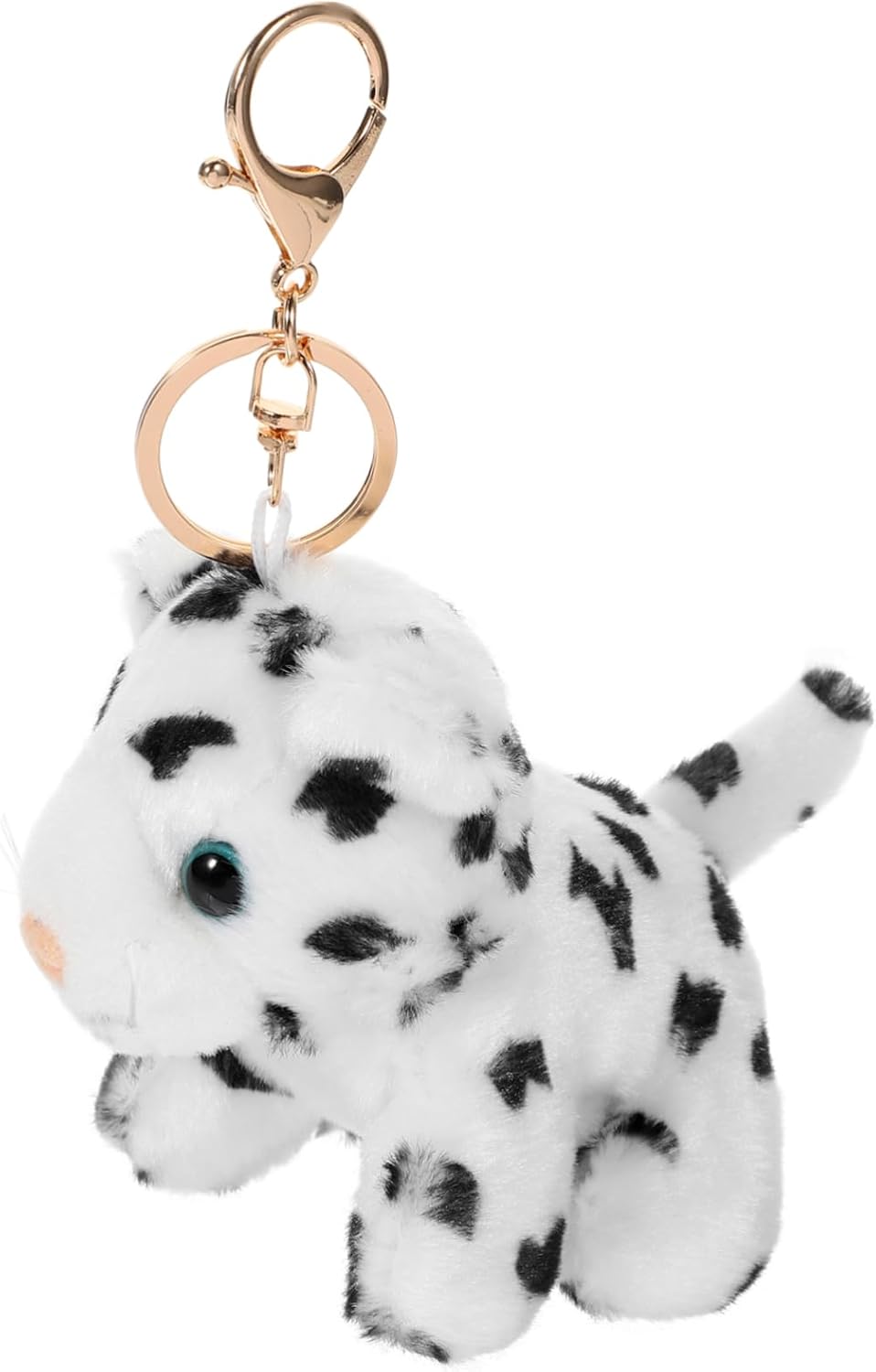 Amosfun 2pcs Plush Keychain Snow Leopard Luggage Pendant