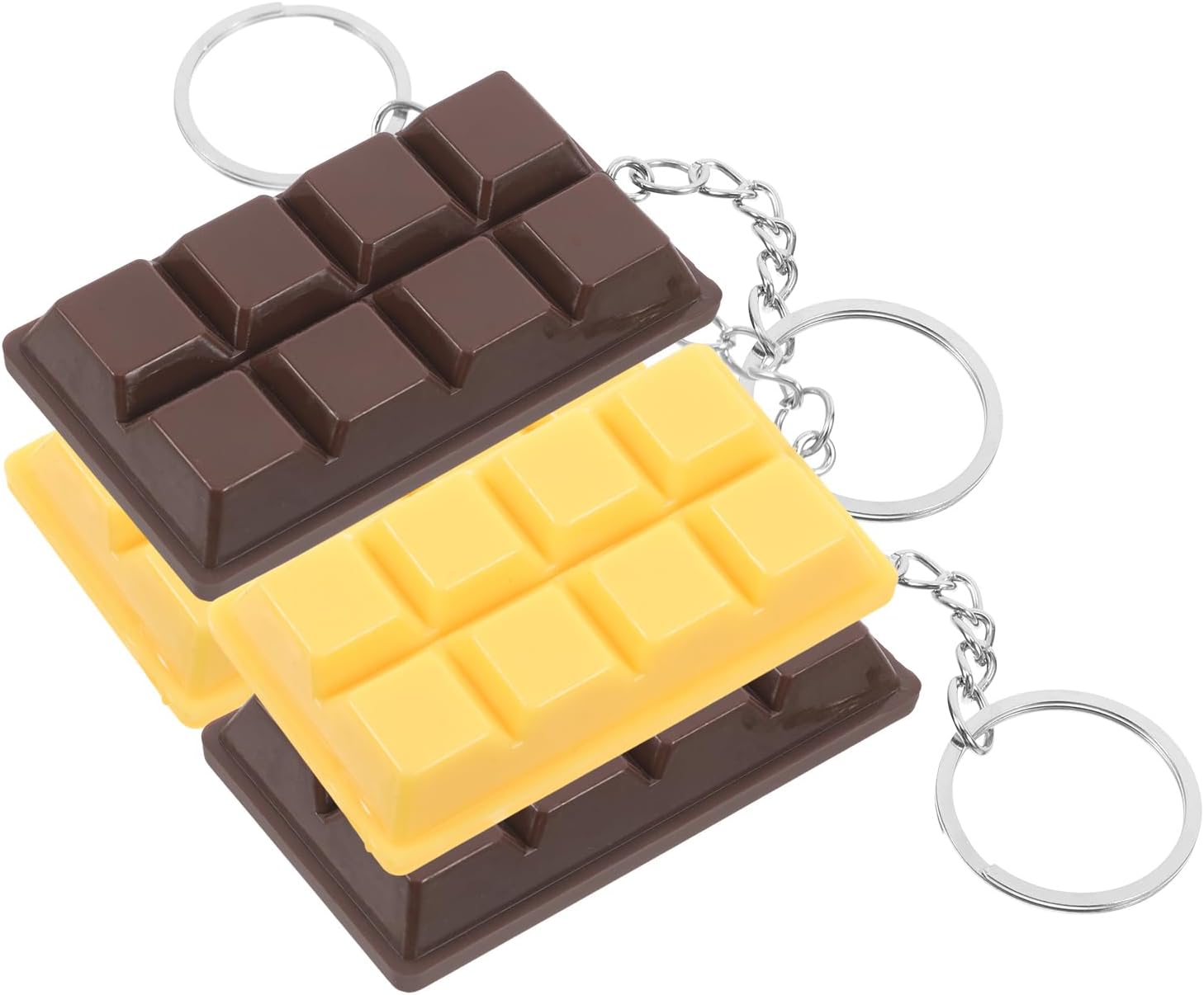 LOGOFUN 4PCS Chocolate Keychains Realistic Keyrings