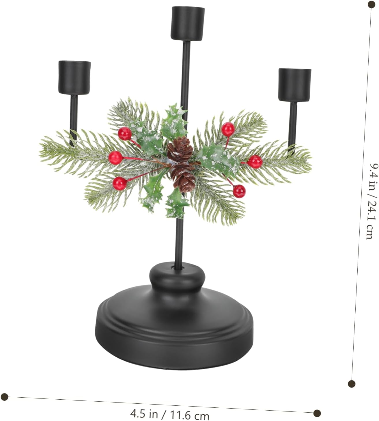 Elegant Christmas Candle Holder Three-Headed Table Centerpiece