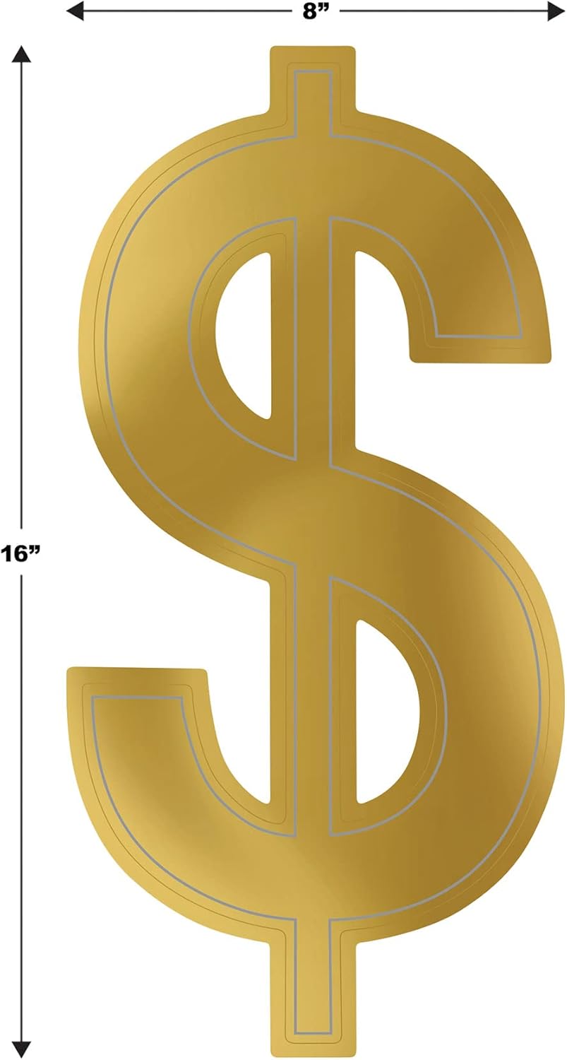 Beistle Foil Dollar Sign Silhouettes Pack of 4