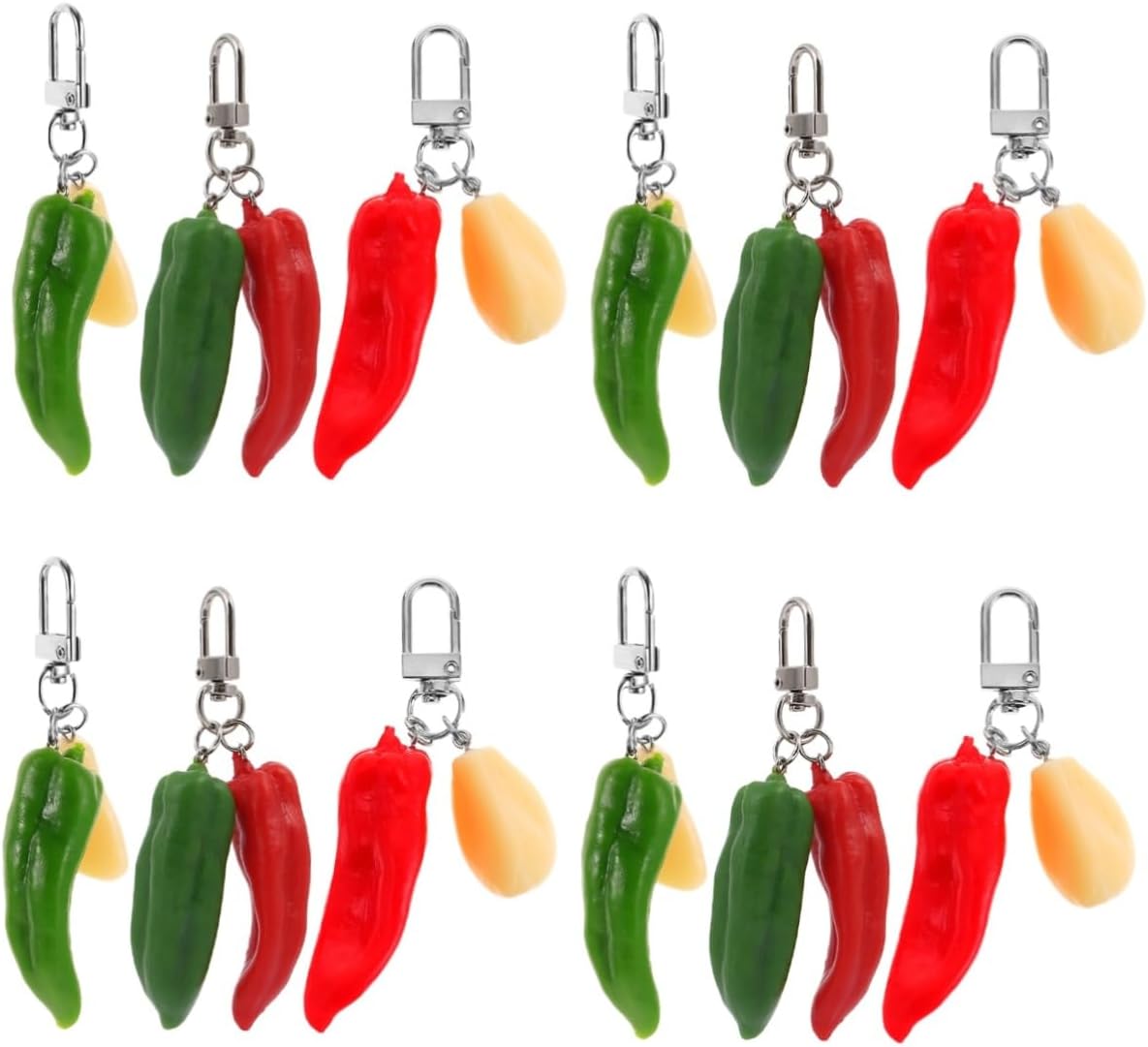 SOIMISS Chili Keychain with Pepper and Garlic Design