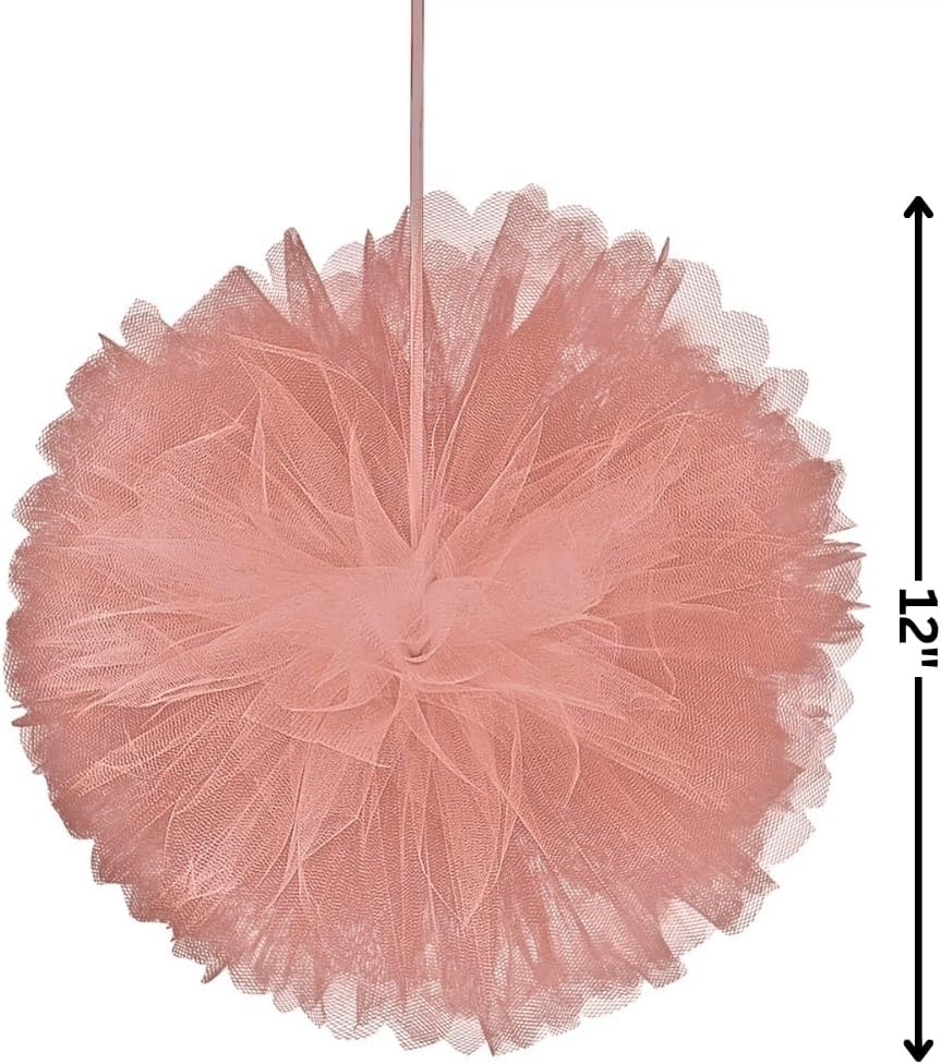 Pink Love And Leaves Tulle Decor - Pack of 3