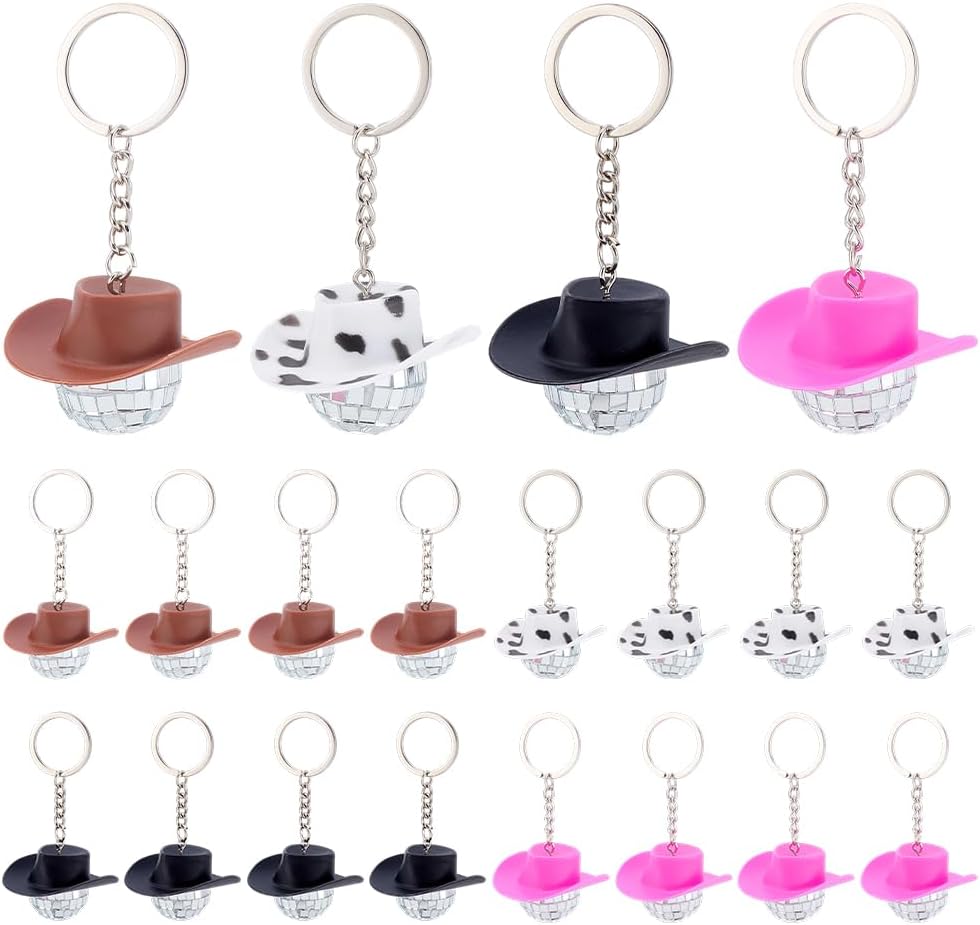 PH PandaHall 20pcs Western Cowboy Hat Keychains