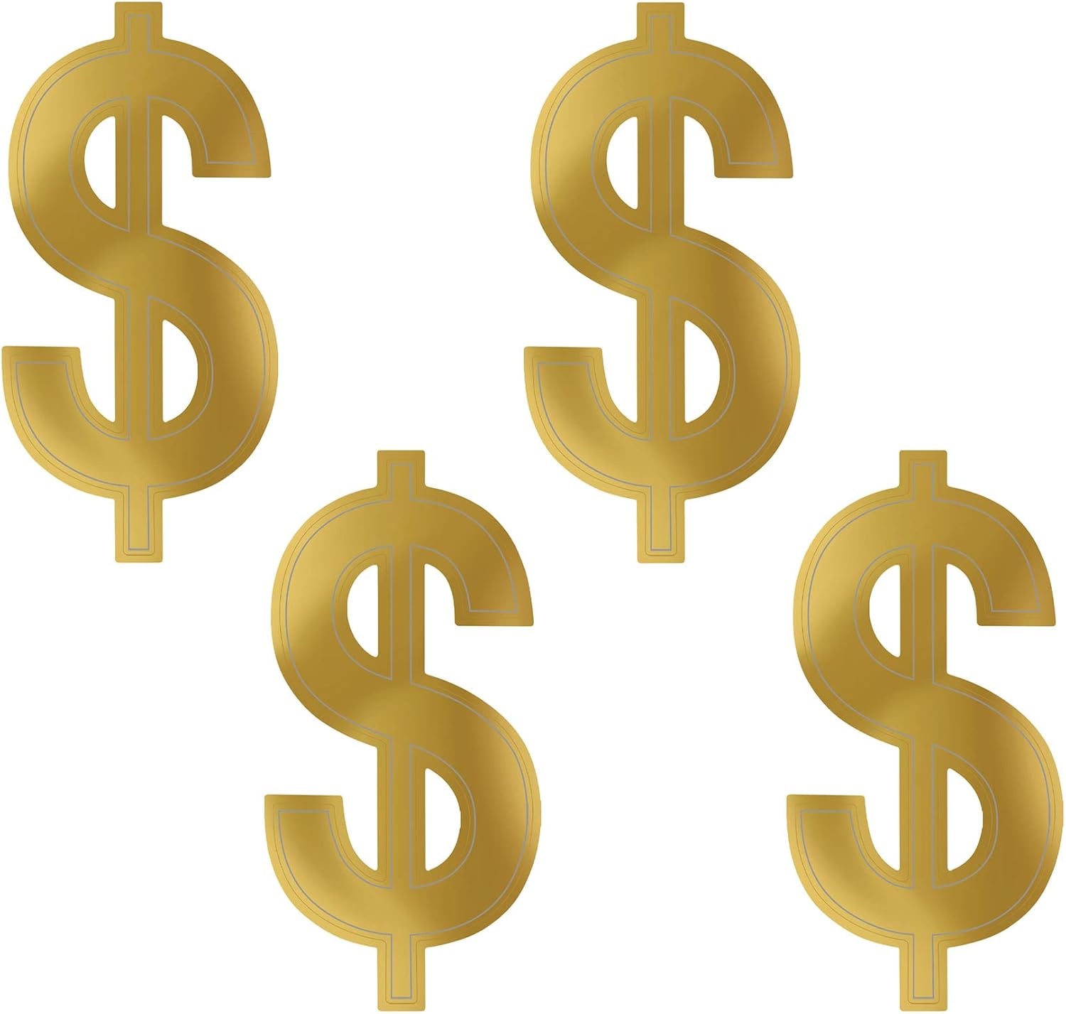 Beistle Foil Dollar Sign Silhouettes Pack of 4