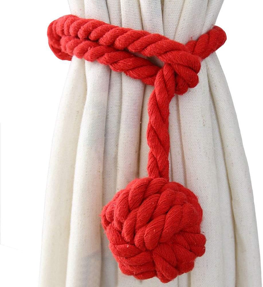 Melaluxe 4 Pack Curtain Tiebacks - Heavy Duty Red Holdbacks