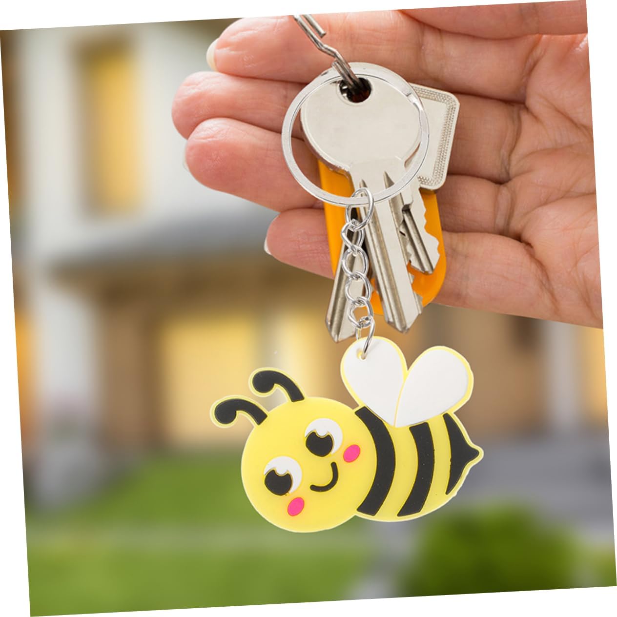20Pcs Cute Bee Keychains for Backpack Charms and Party Favors