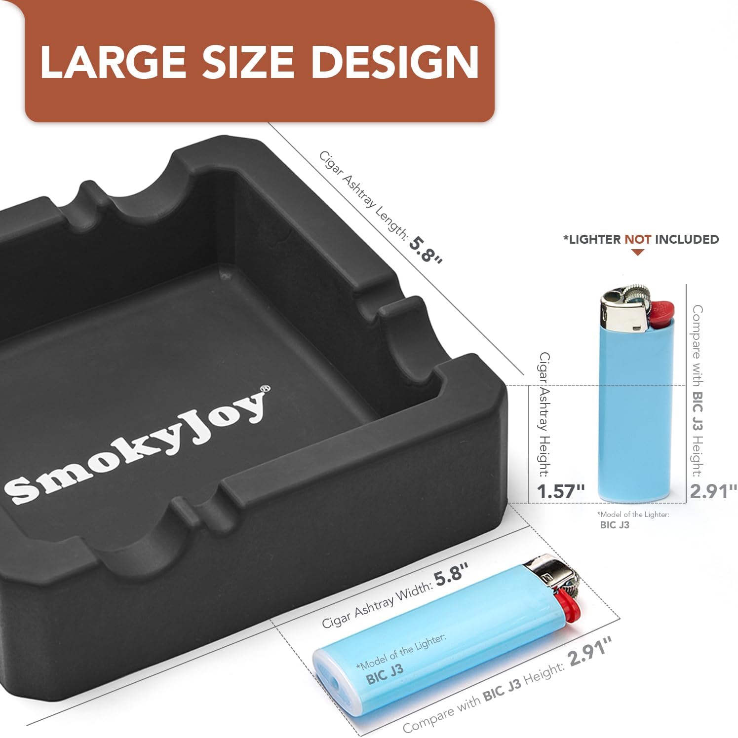 SmokyJoy Windproof Cigar Ashtray with Lid