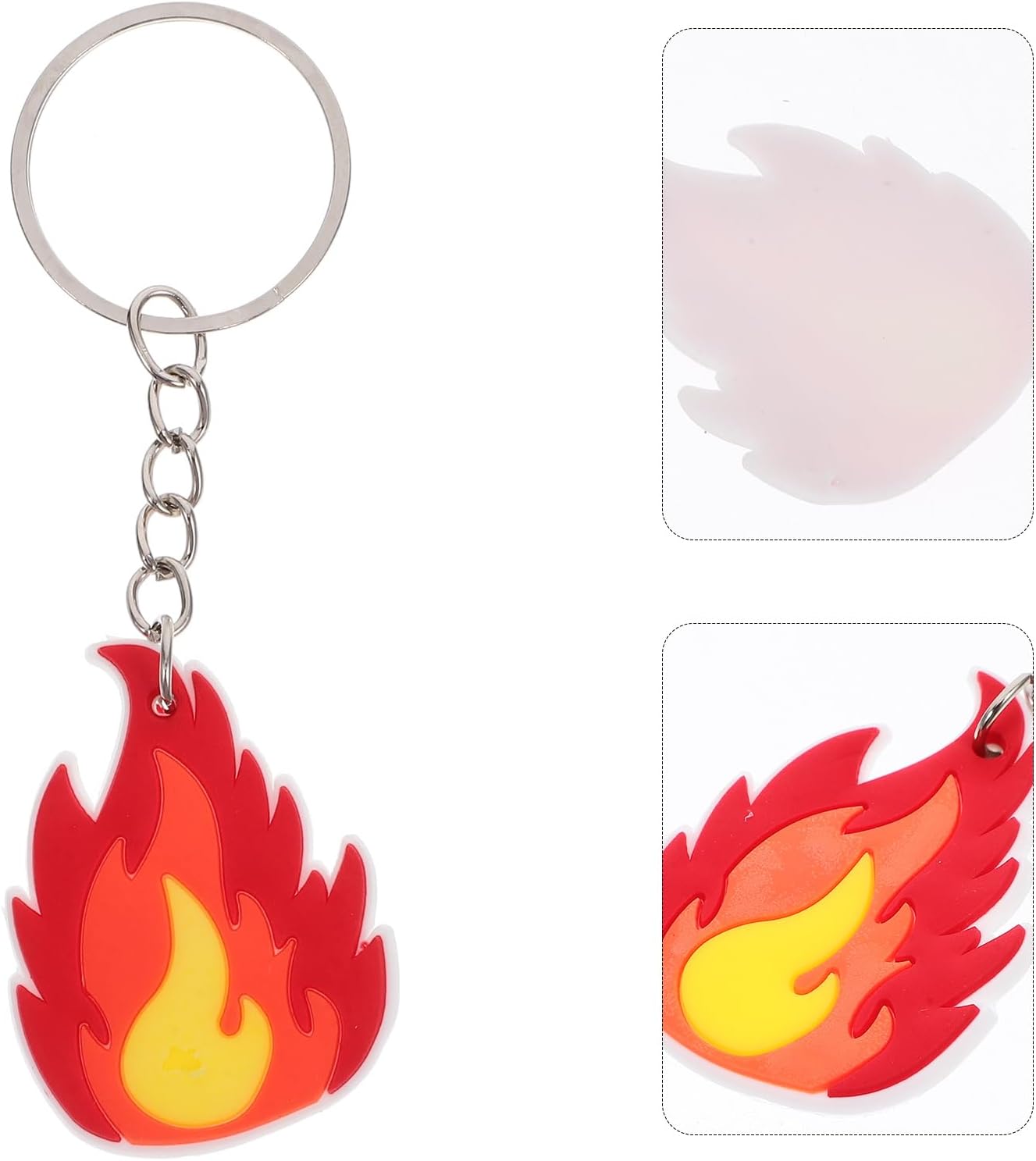 LUOZZY 50 Pcs Flame Fire Keychain Charms
