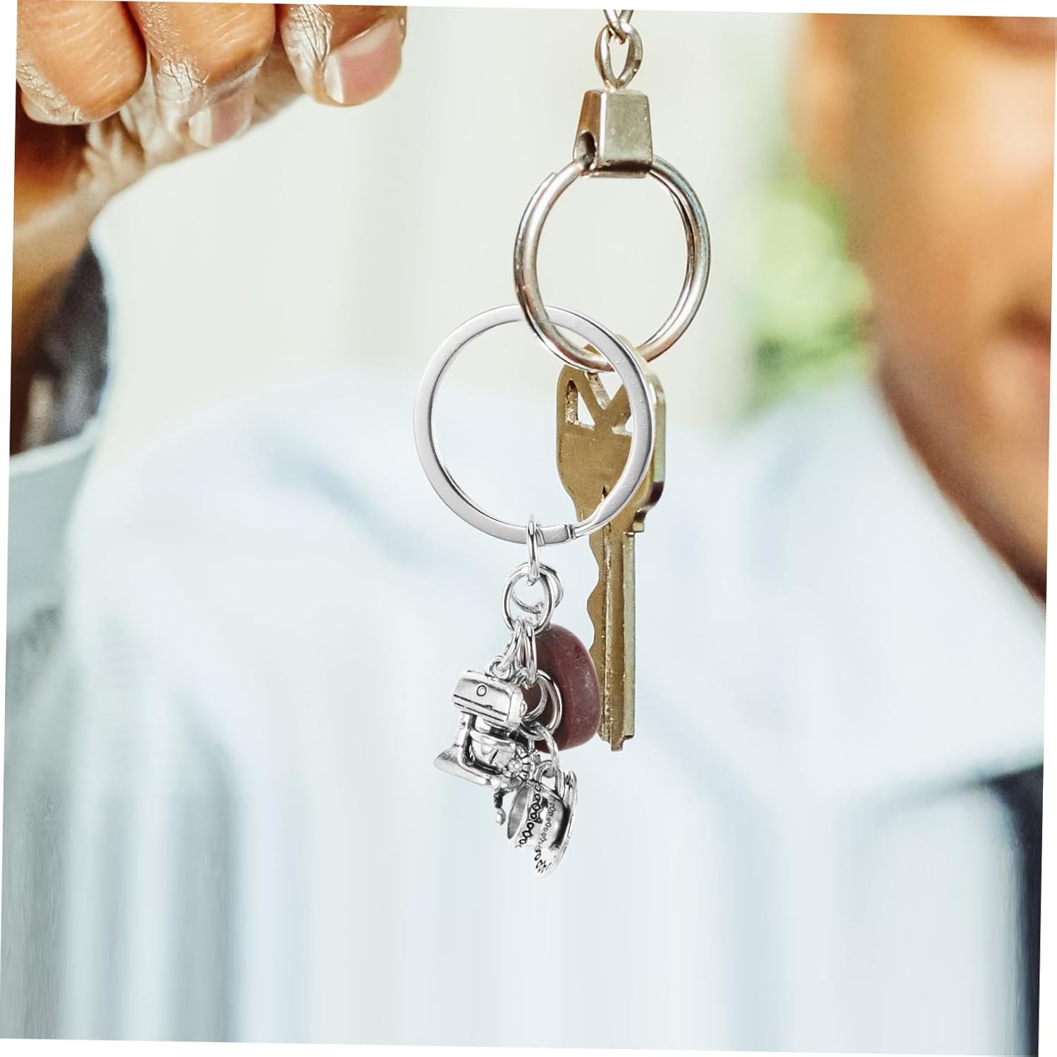 VICASKY 2pcs Coffee Bean Keychain Set for Bags and Parties