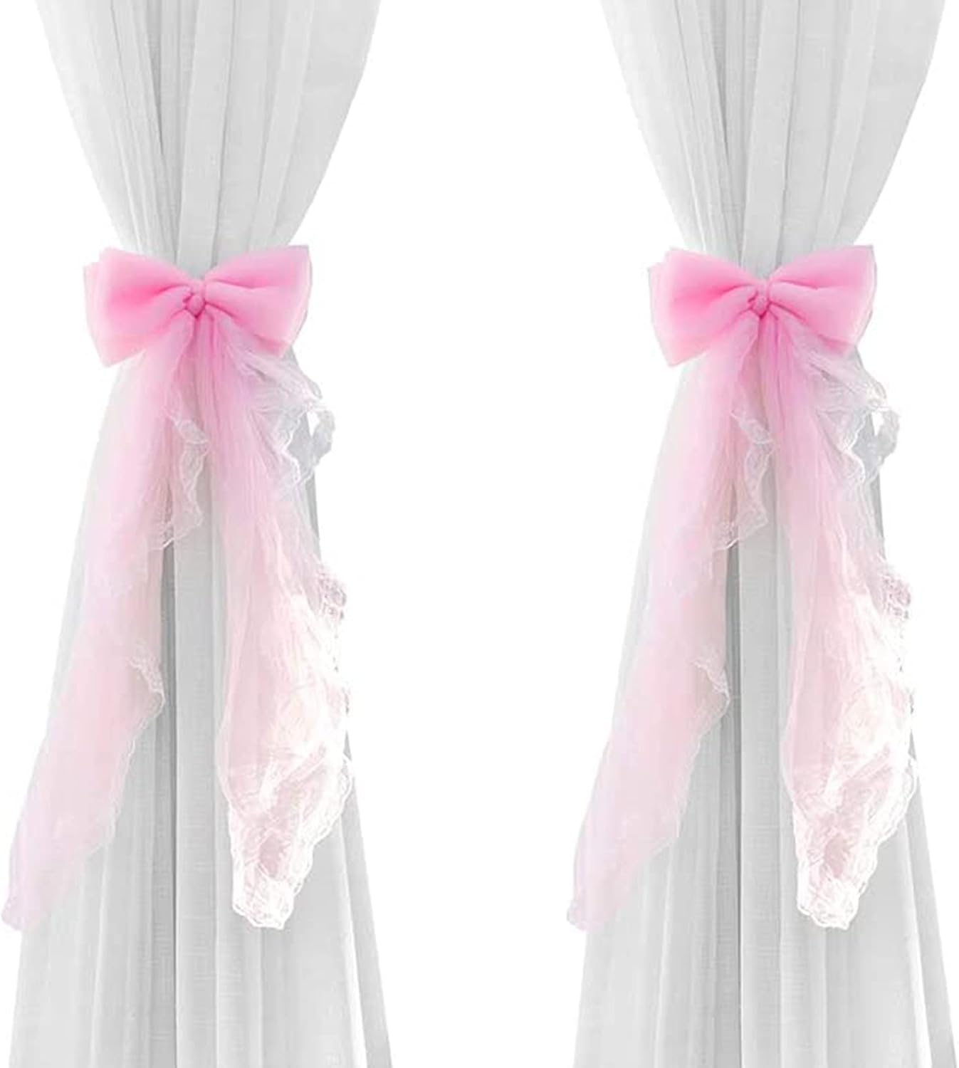 Turbokey Bowknot Curtain Tieback 2 Pcs Pink