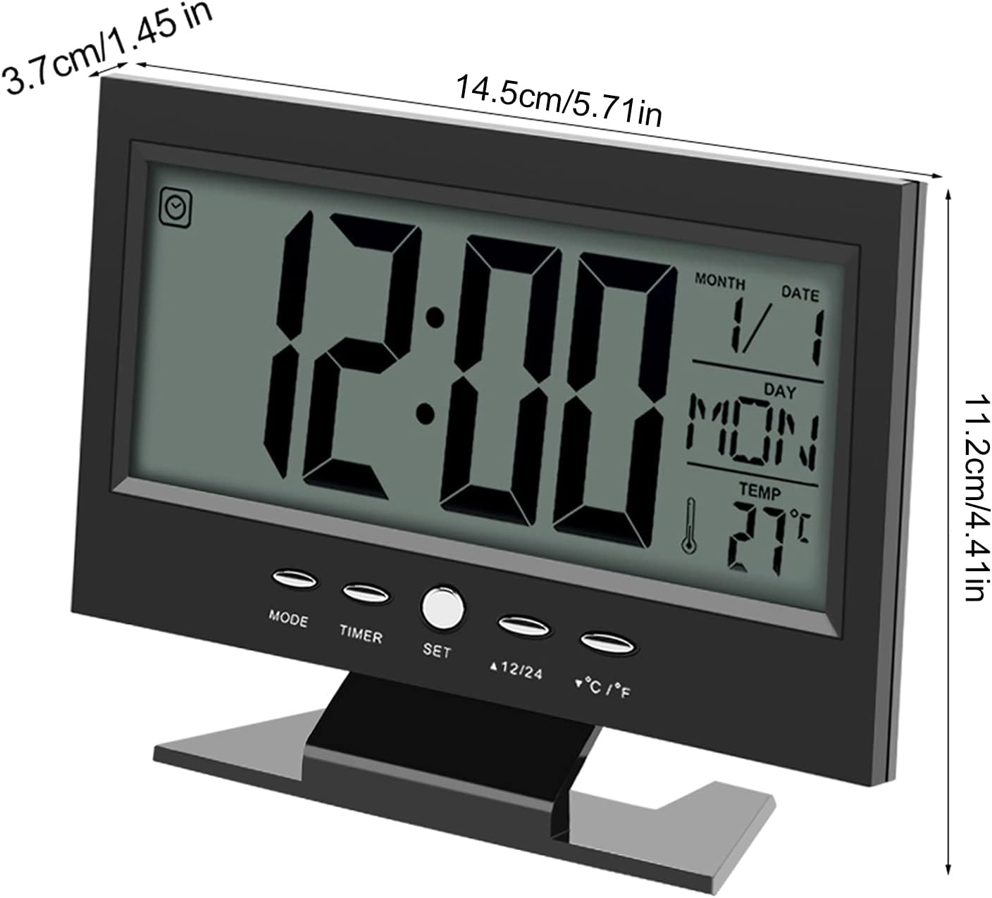 Tiiyee Electric Clock with Calendar and Temp Display