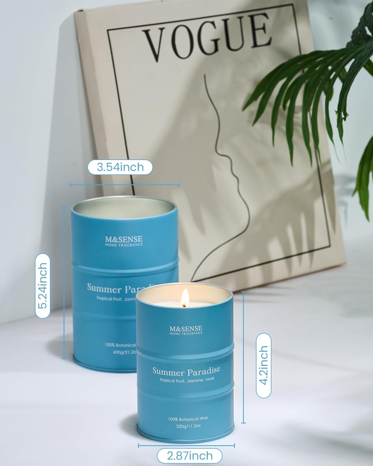 MSENSE Summer Soy Candles Jar 113oz 70 Hour Burn