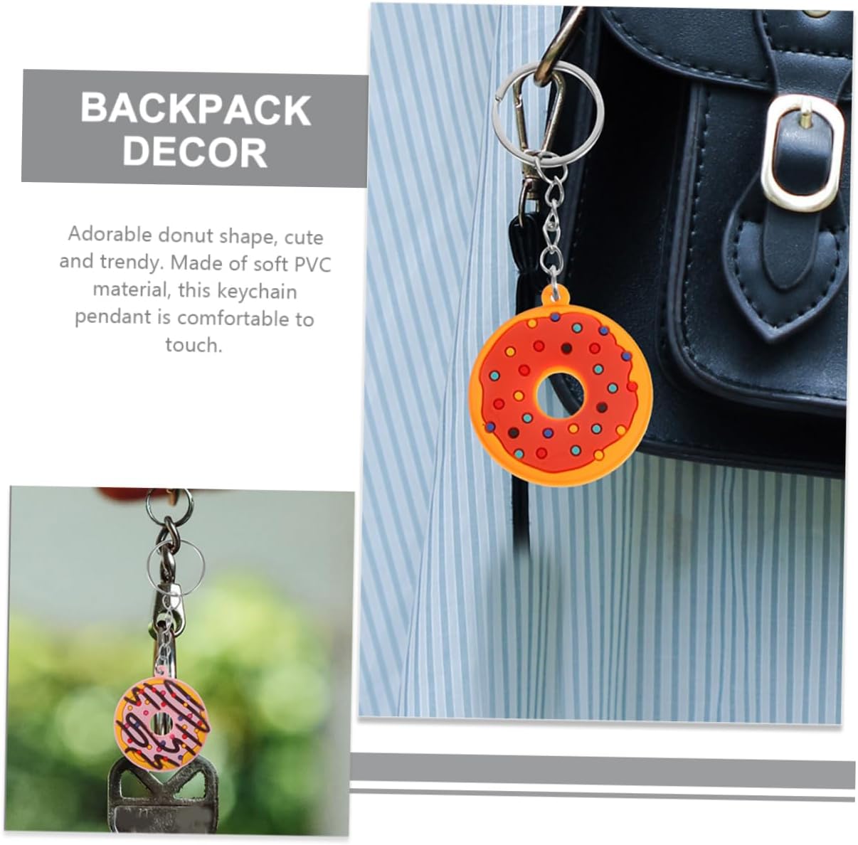 VICASKY 18Pcs Cute Donut Keychain Pendants