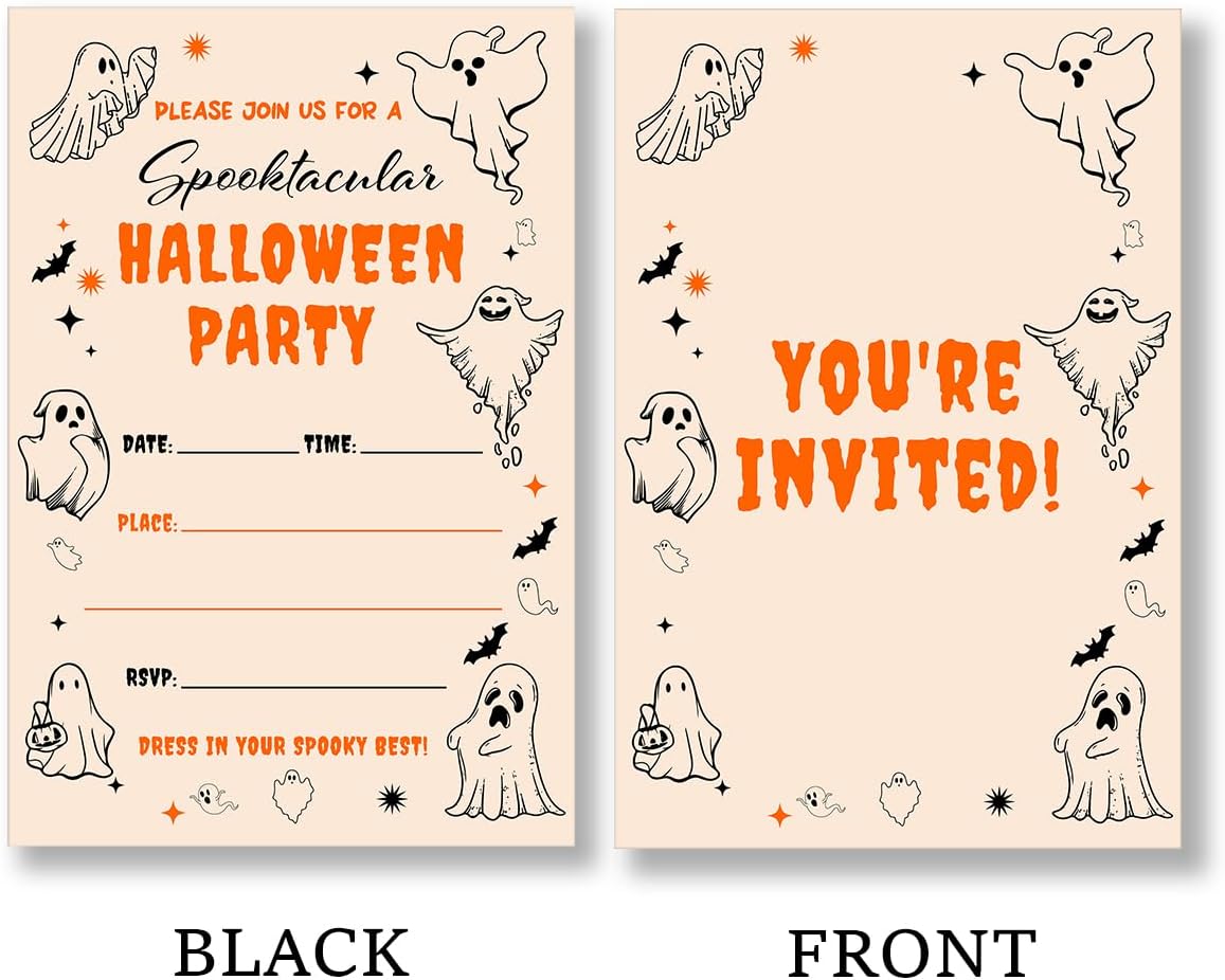 Halloween Party Invitations with Envelopes Set of 20 Double Sided