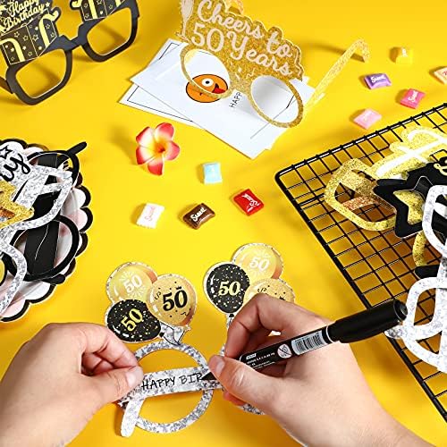 Threan 36 Pcs 50th Birthday Paper Eyeglasses