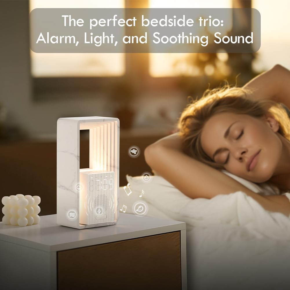 WILIT Digital Alarm Clock with Sunrise Light and White Noise