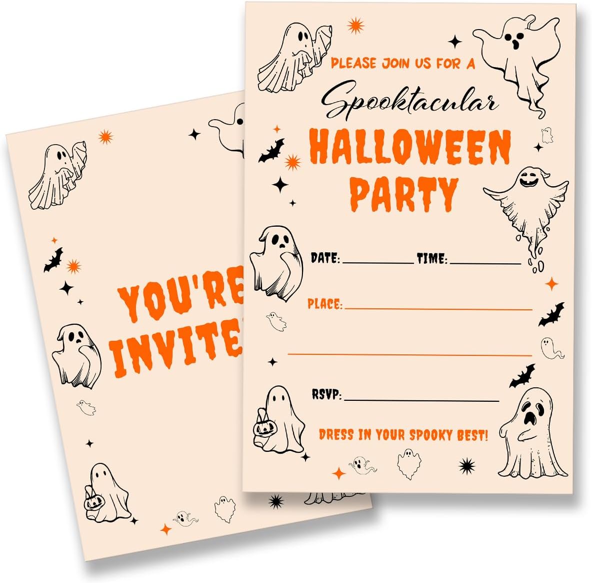 Halloween Party Invitations with Envelopes Set of 20 Double Sided