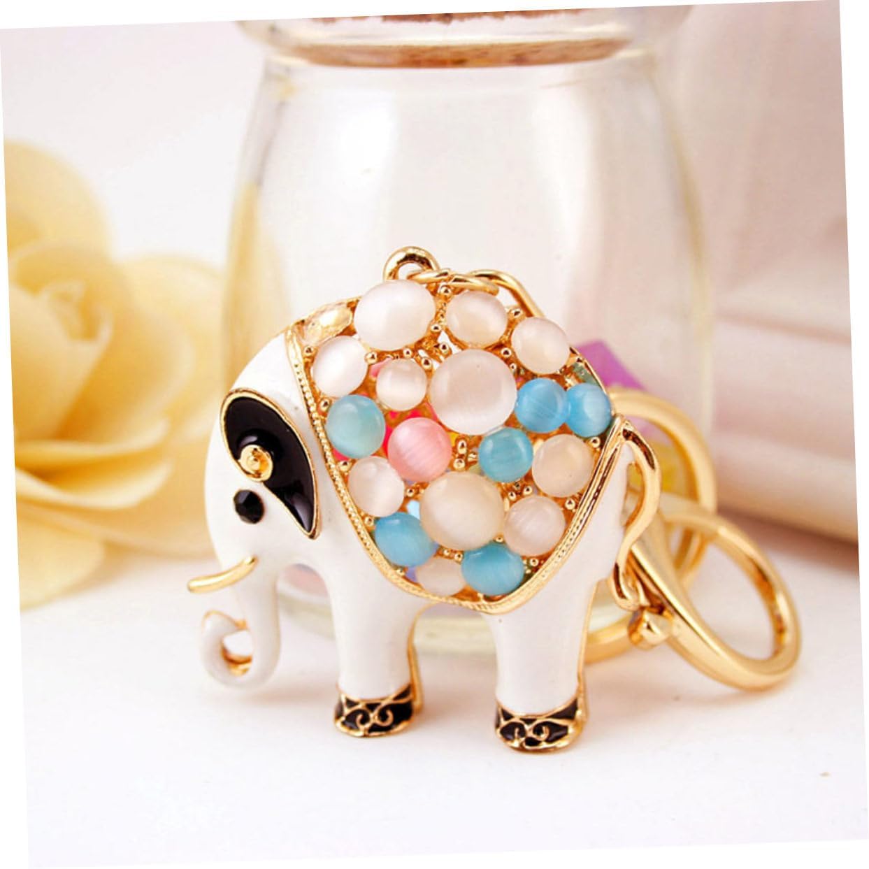 Sparkling Elephant Keychain for Car Keys
