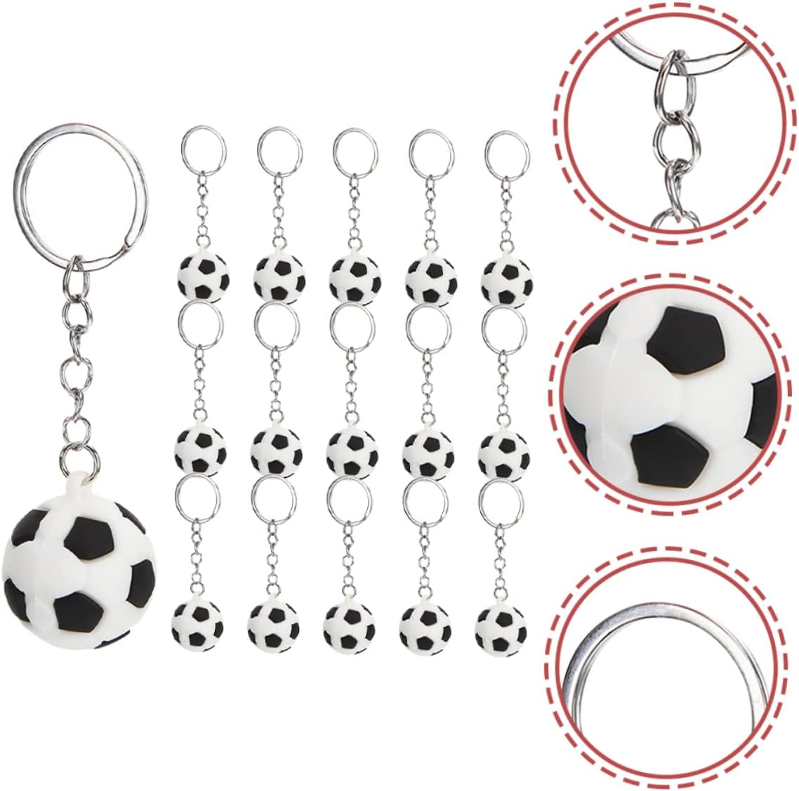 16pcs Soccer Keychain Set with Ball Design