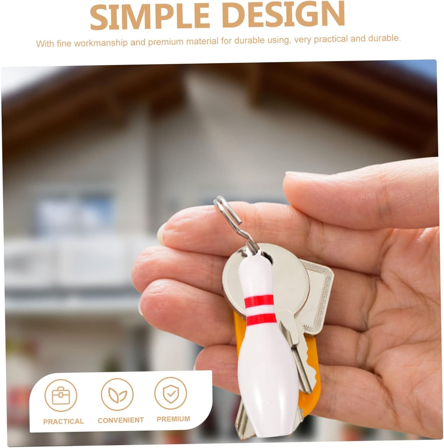 BESPORTBLE Bowling Keychain Decor Pendant