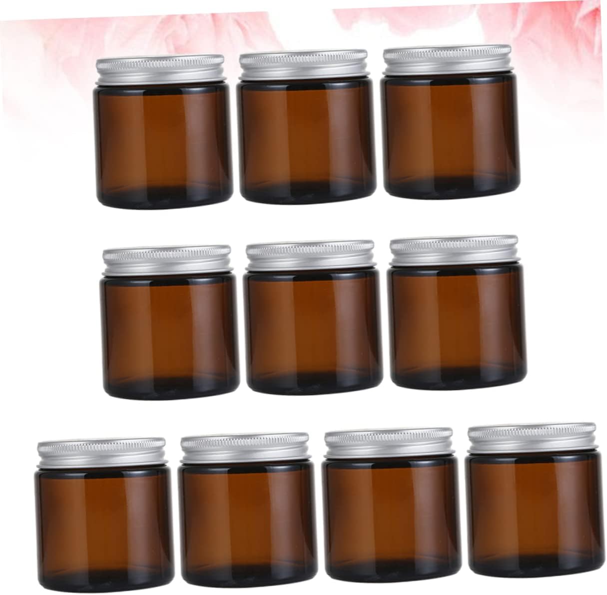 VILLFUL 10pcs Scented Candle Jar Lid Glass Perfume Bottle Aroma Container