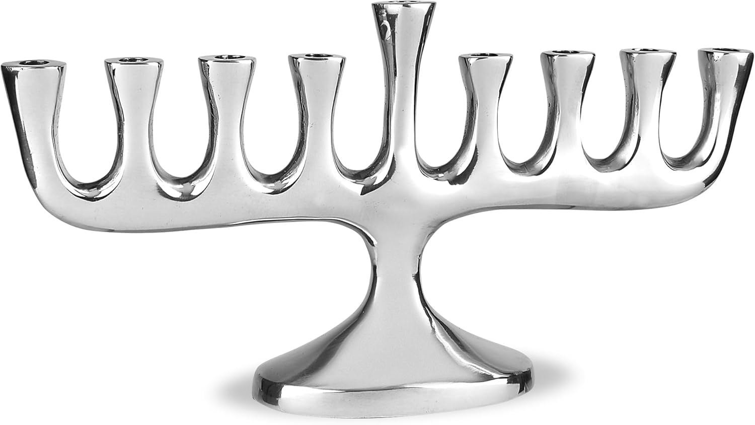 Stunning Sleek Designers Menorah with Candle Set