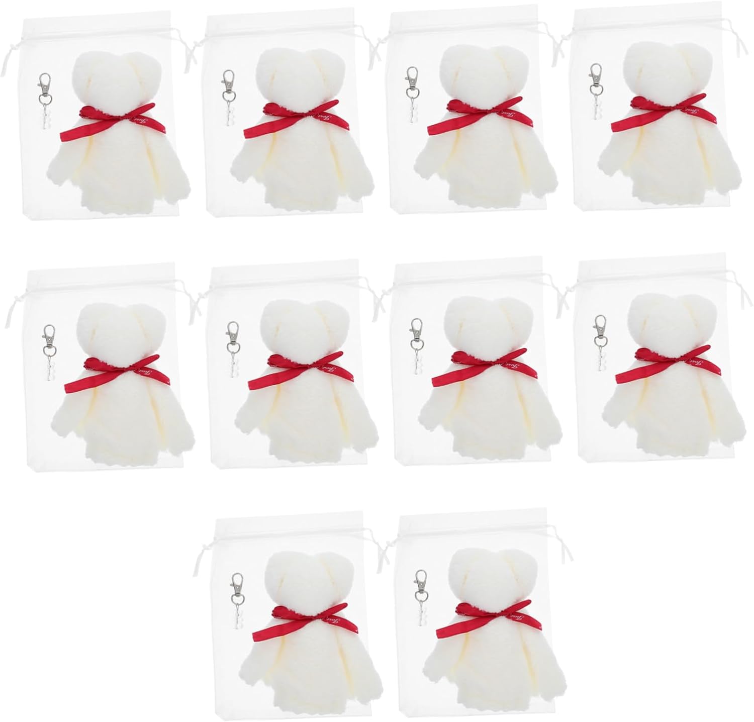 Baptism Party Favors Bear Towel Keychain Set