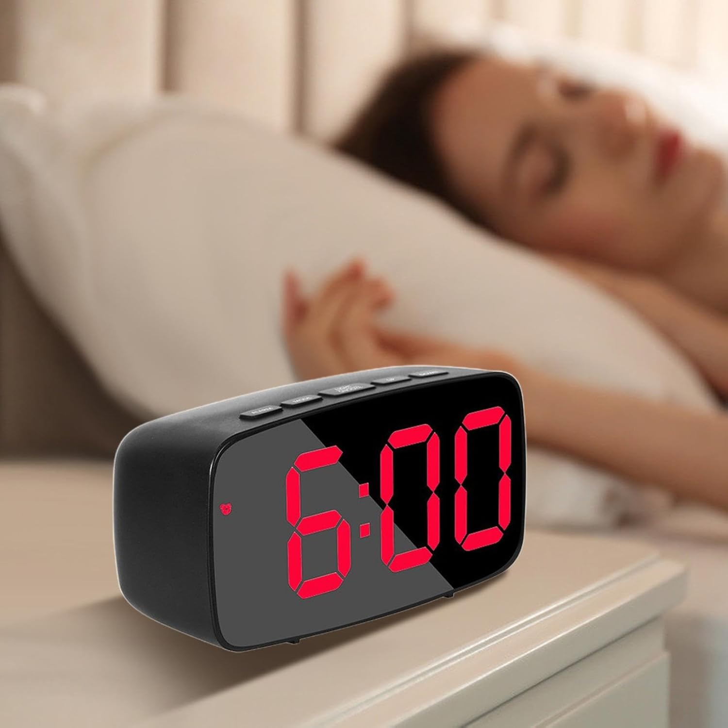 Kakina CMSX Digital Alarm Clock with LED Display and Voice Wake Up