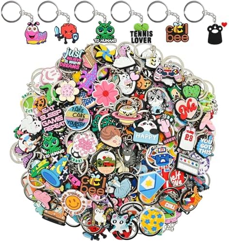 100pcs Cute Keychain Set for Classroom Gifts and Party Favors