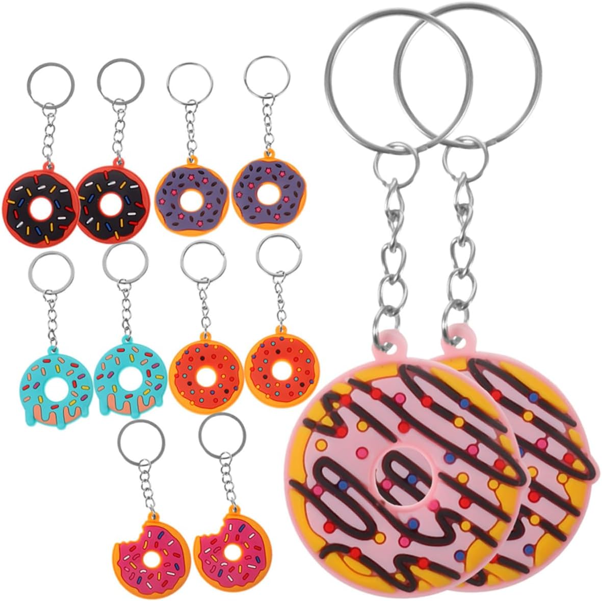 VICASKY 18Pcs Cute Donut Keychain Pendants