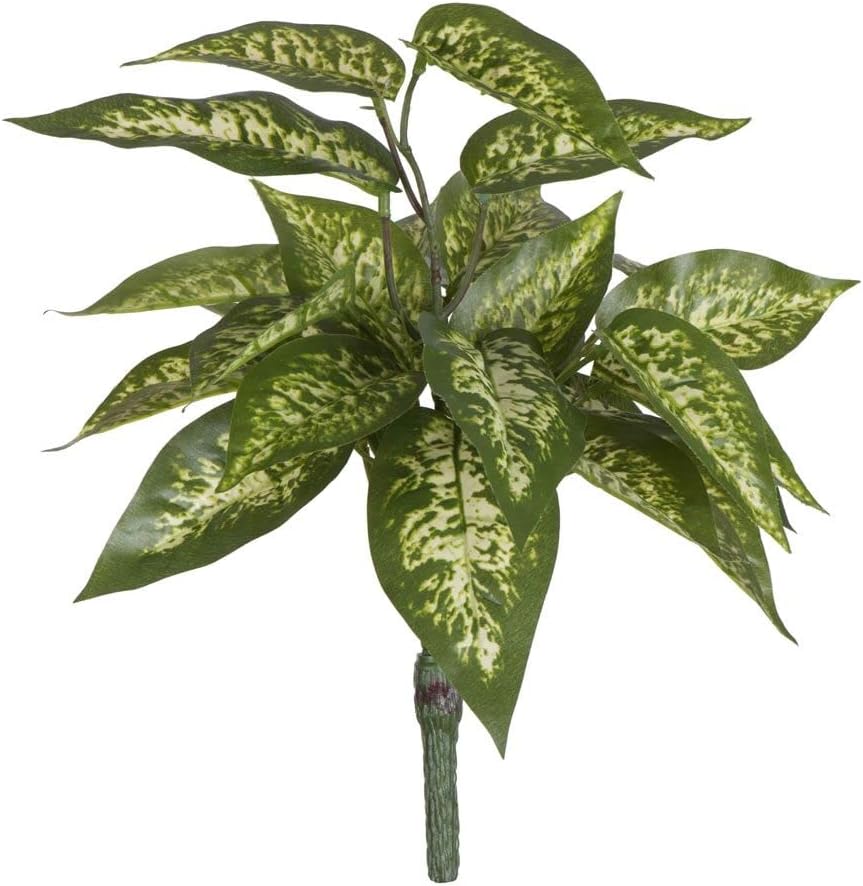Vickerman Green Dieffenbachia Bush 3 Pack Home Office Decor