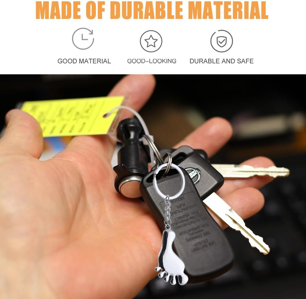 Didiseaon 6 Pcs Metal Keychain Footprint Set