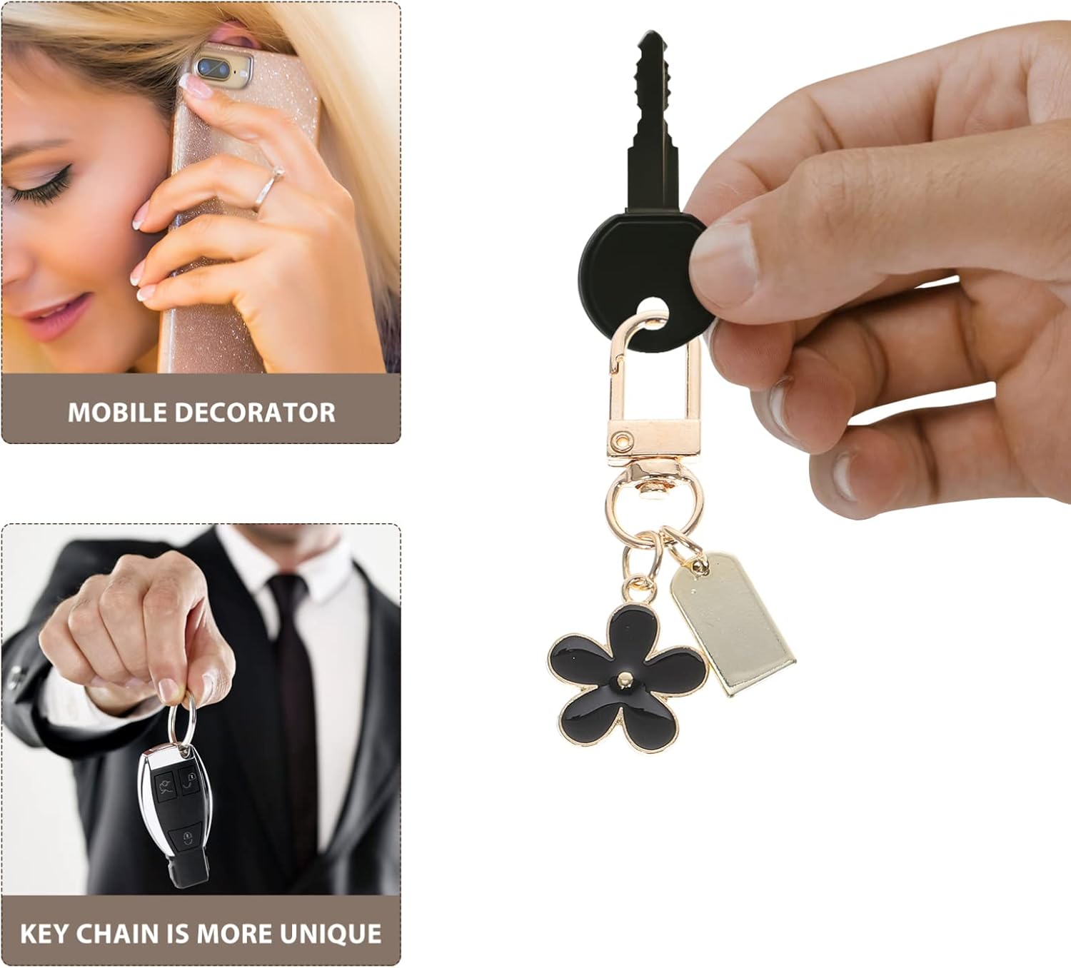 15 Pcs Flower Keychain Decorations for Women