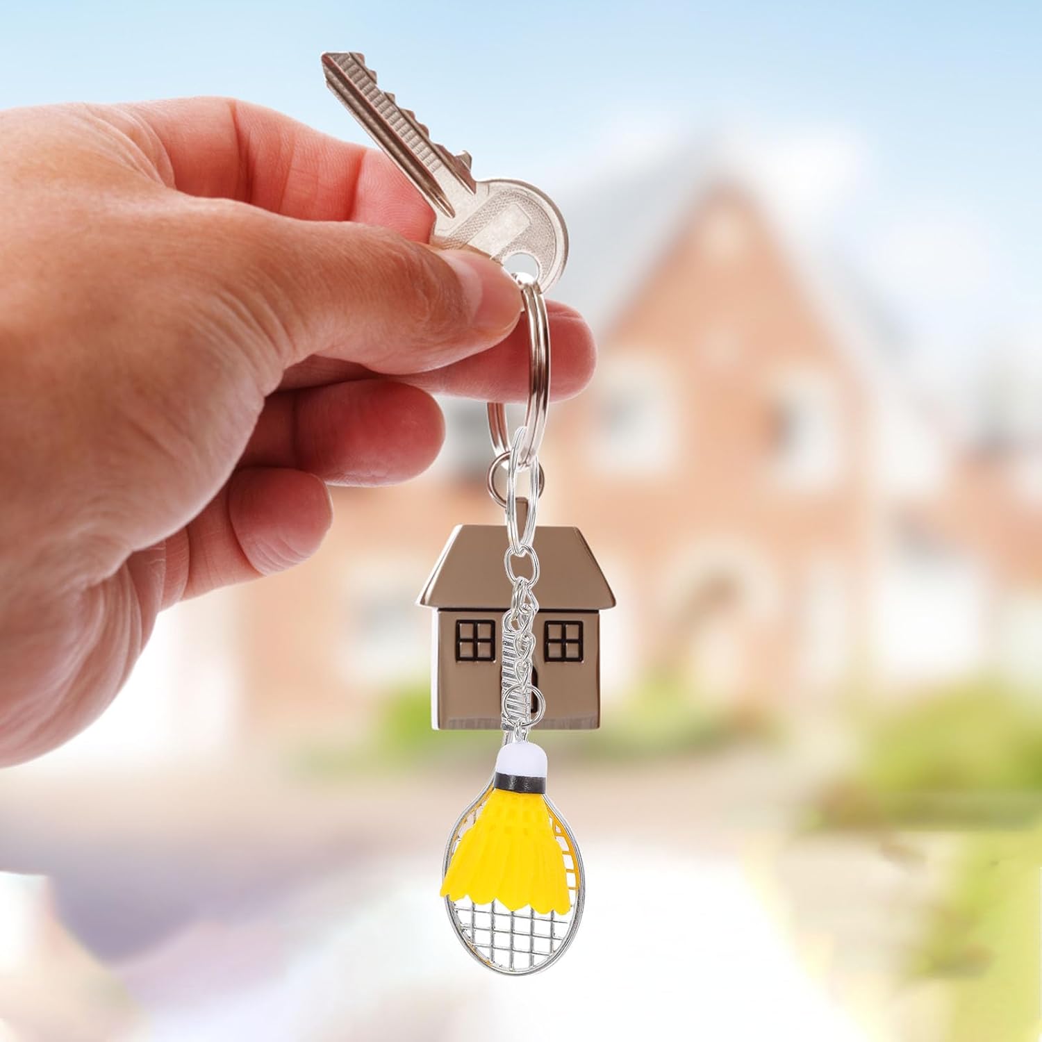 LUOZZY 24pcs Mini Alloy Badminton Keychain Charms