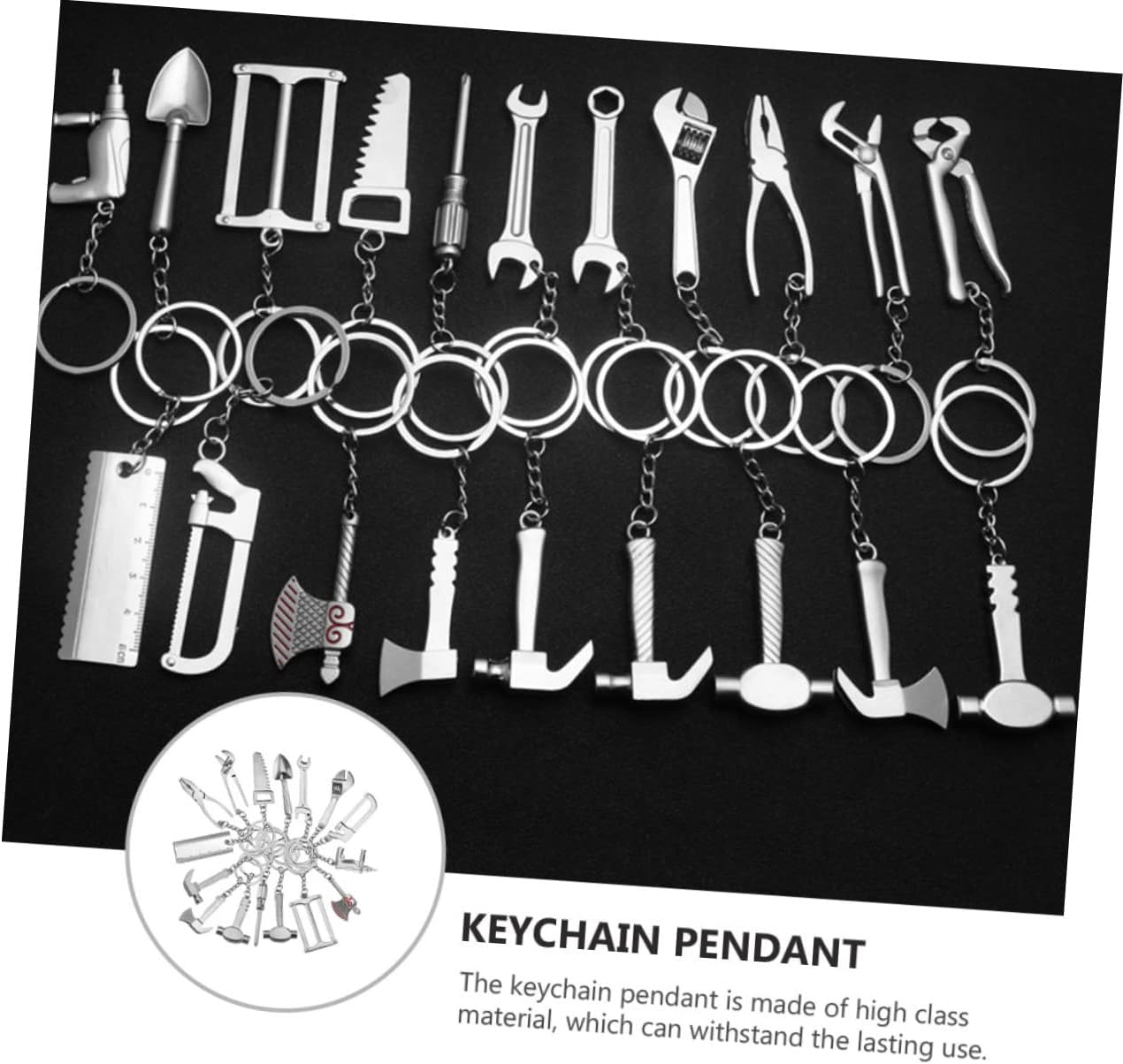 20pcs Creative Tool Keychain Pendants for Bags and Cars
