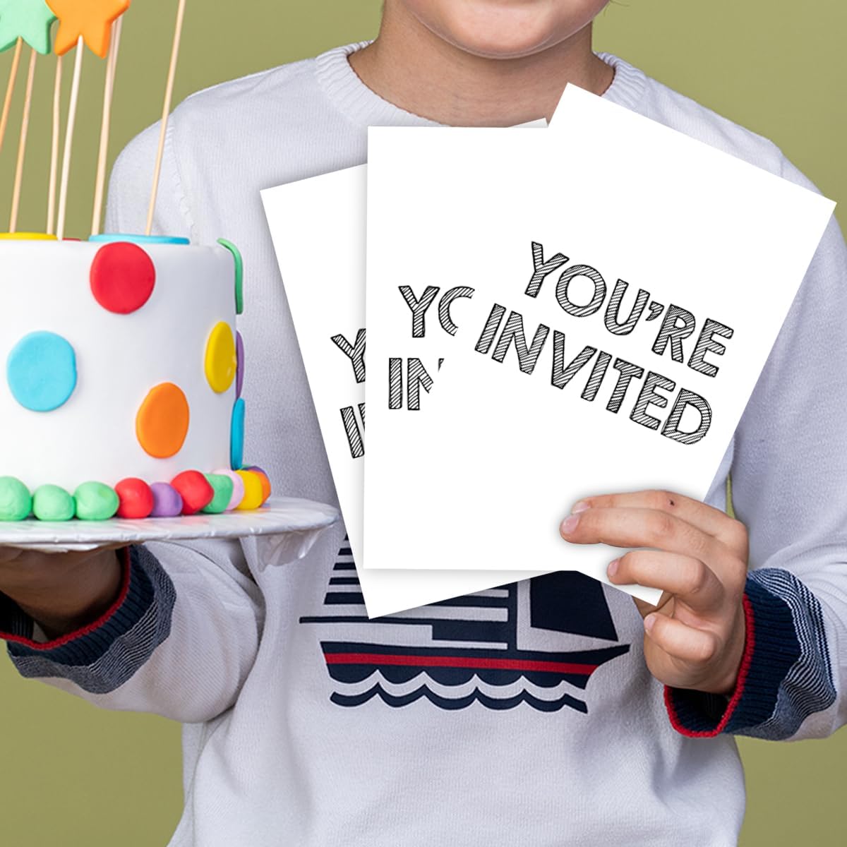 Simple Black Birthday Party Invitations 30 Cards Envelopes
