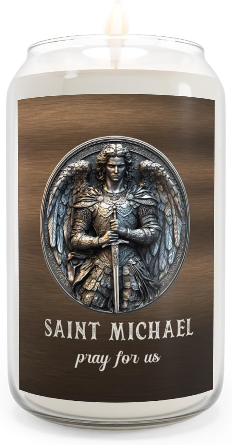 Saint Michael Candle Devotional Spiritual Scented Jar Candle 1375oz