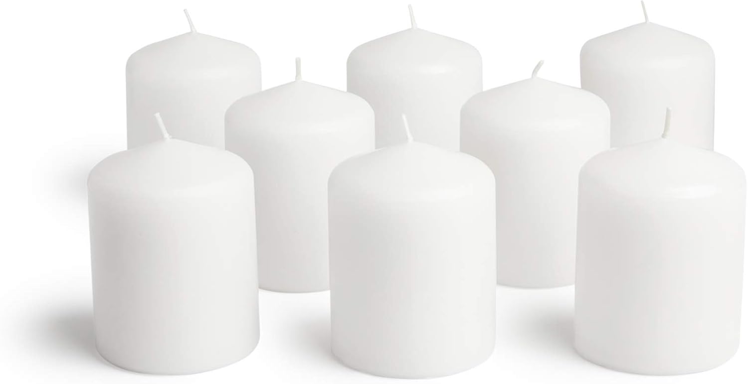 Cone Top Pillar Candles by Bask Set of 8 3 In 4 H