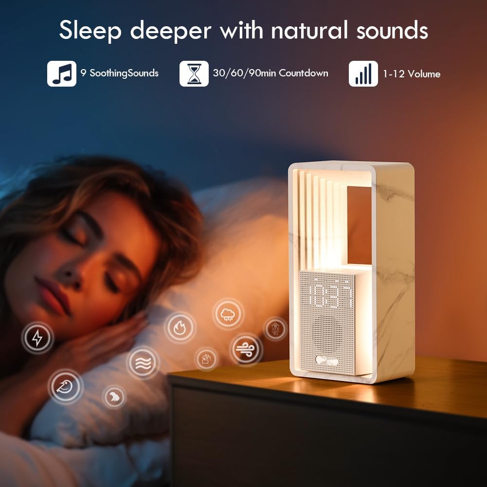 WILIT Digital Alarm Clock with Sunrise Light and White Noise
