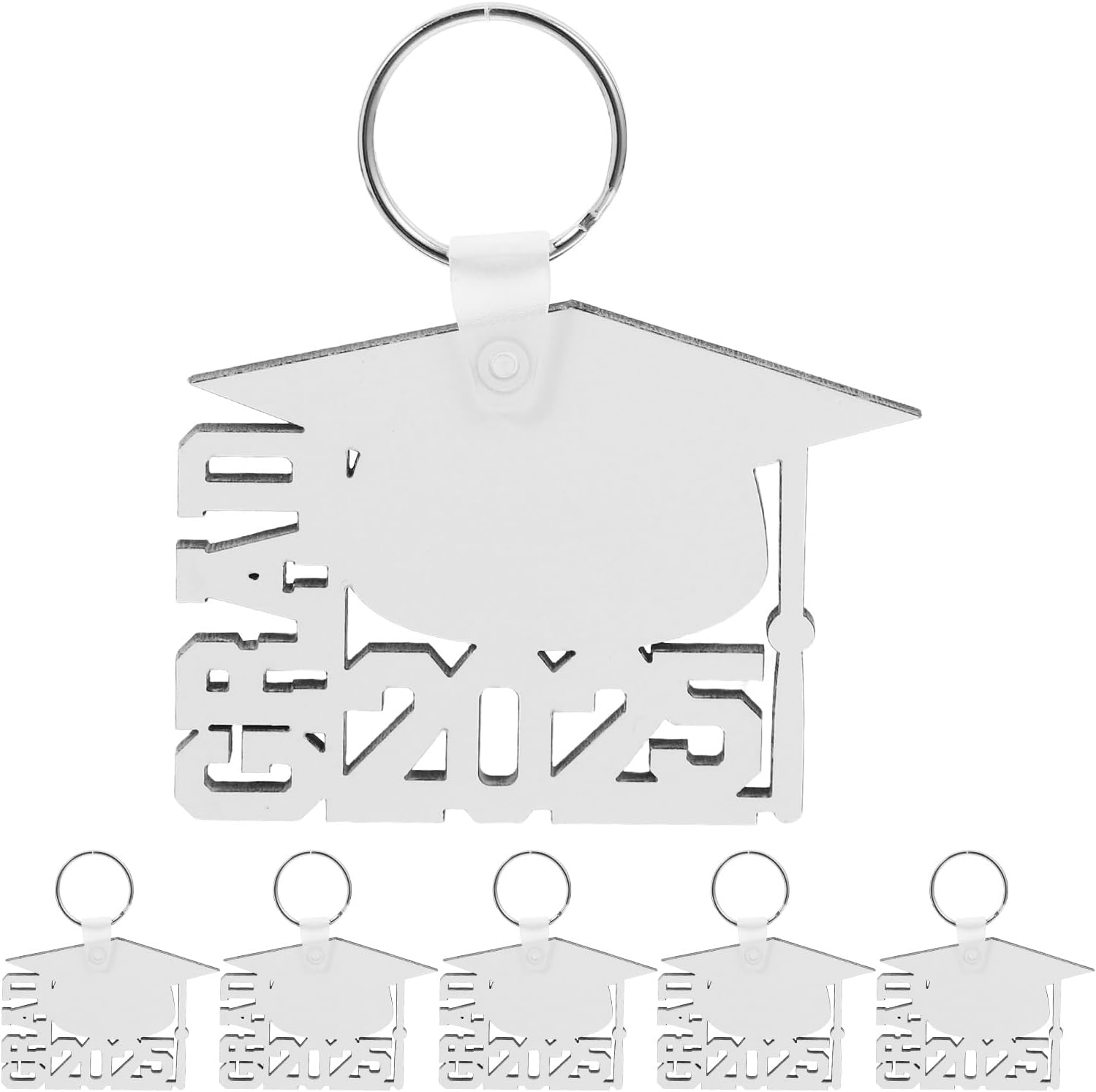 LOGOFUN 6PCS 2025 Graduation Keychains