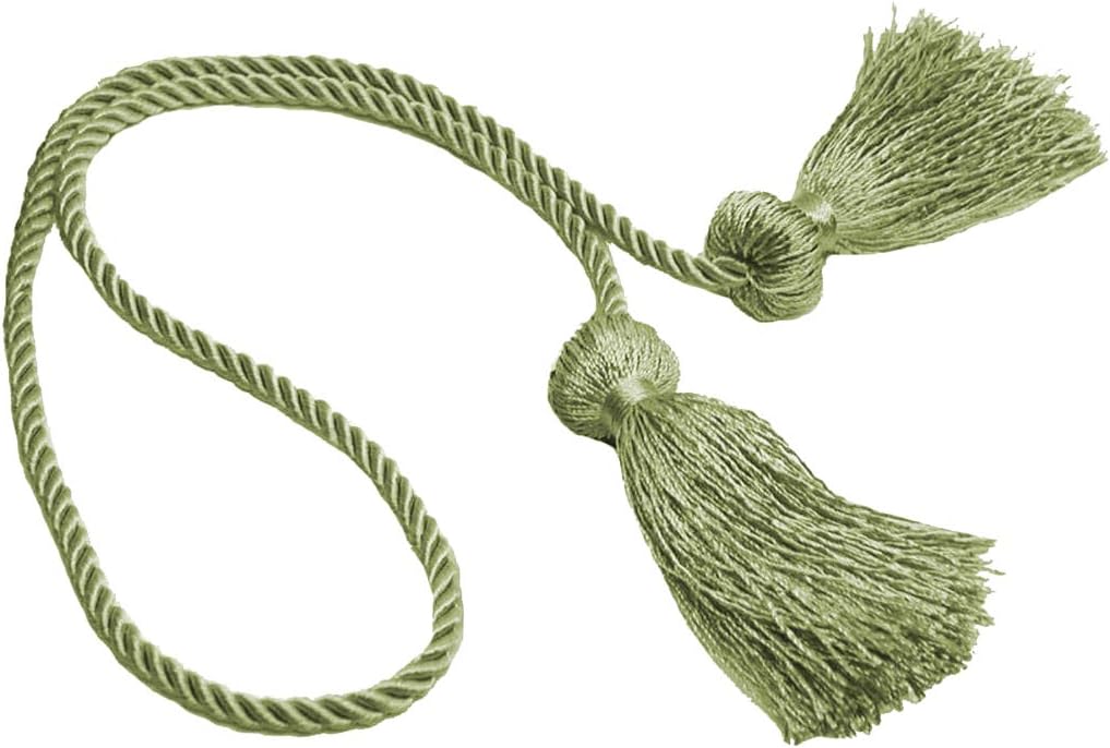 Decorative Double Tassel Curtain Tieback Holdback Beige Green