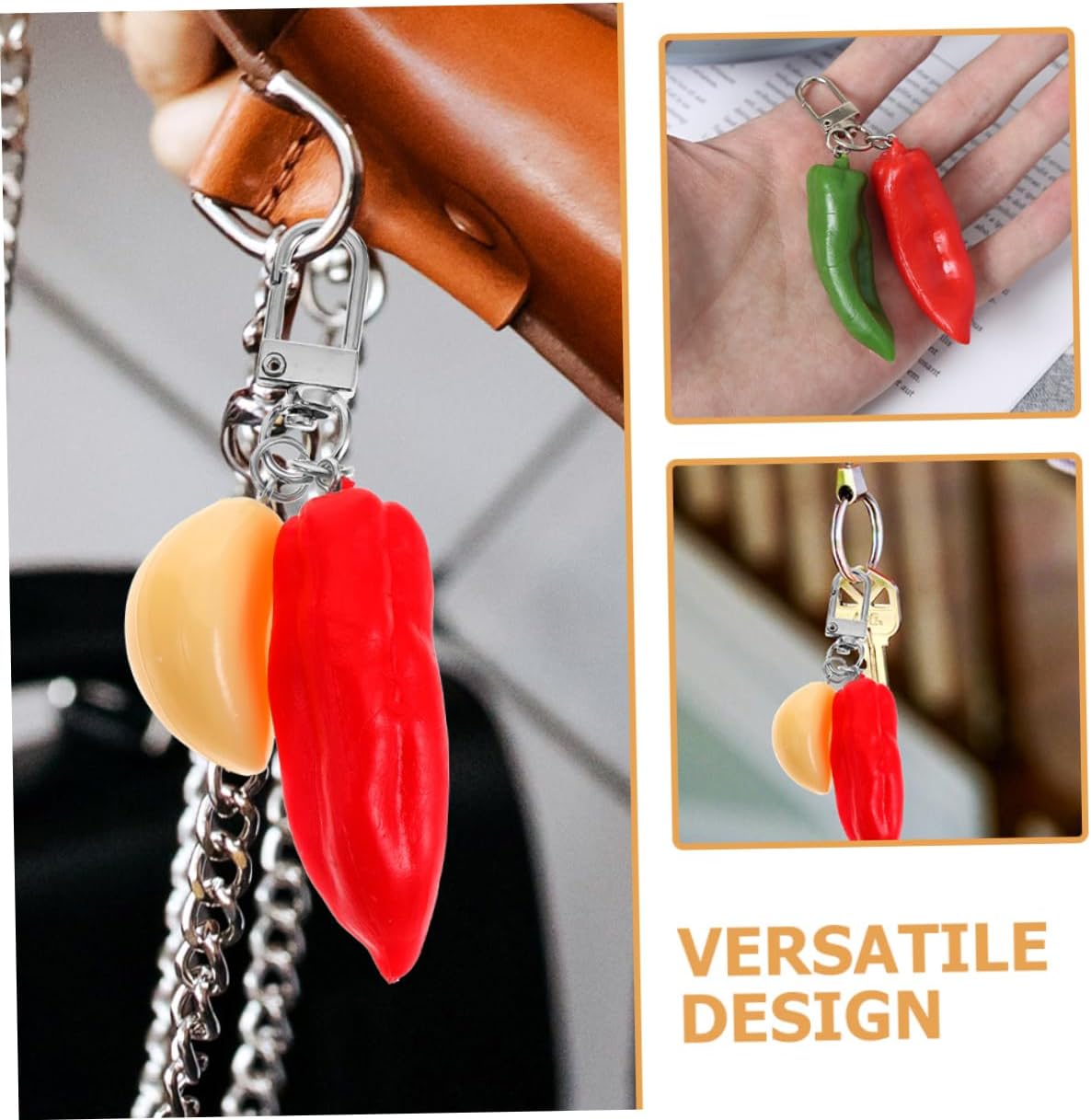 GALPADA Chili Keychain Key Ring for Car Keys
